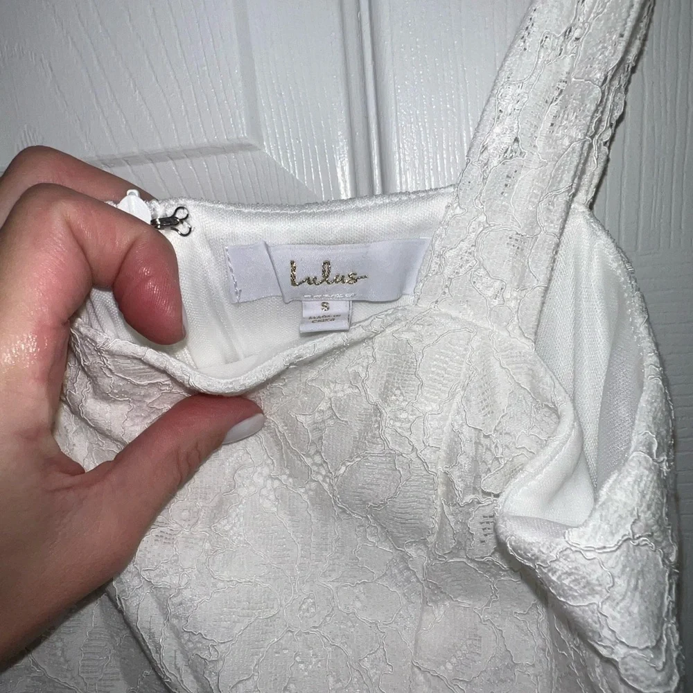 Lulu's Elegant White Maxi Dress with Slit - Picture 2 of 4